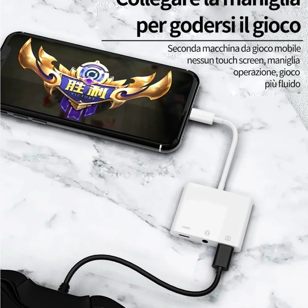 White Multi-Port Adapter with USB and Audio Jacks